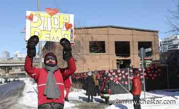 A Valentine’s Day rally saw supporters showing love to Toronto foundry building - Toronto Star
