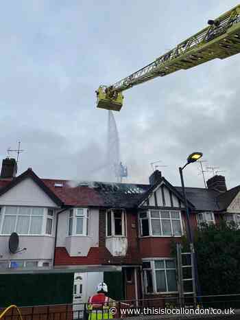 A40 shut as firefighters tackles house blaze