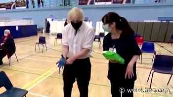 Boris Johnson Cracks O.J. Simpson Joke After Struggle W/ Gloves At Vaccine Site