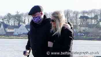 Pictured for the first time since prison release: killer Michael Stone on a stroll with wife