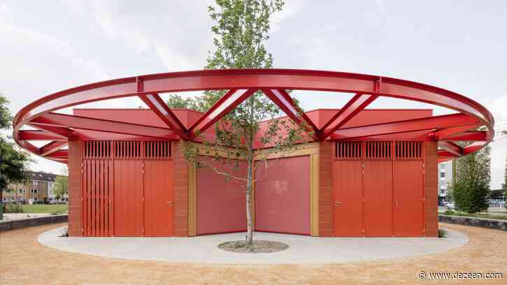 Restobar Mama is a brick-clad restaurant with a "carousel-like" canopy