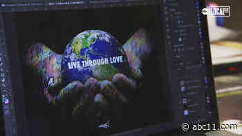 Artist uses his signature message of love to help others