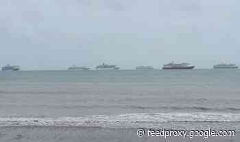 Devon sees huge fleet of 'ghost' cruise ships arrive in startling scenes off coast
