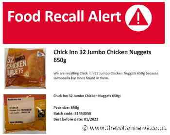 Chicken nuggets recalled by Food Standards Agency due to salmonella risk