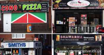 Newcastle's lowest rated takeaways as shown through food hygiene ratings