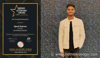 Ujwal Sharma won the prestigious Indian Achievers' Award for Young Entrepreneur - Net Newsledger