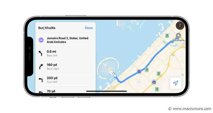 Apple Maps Expands Turn-by-Turn Directions for United Arab Emirates