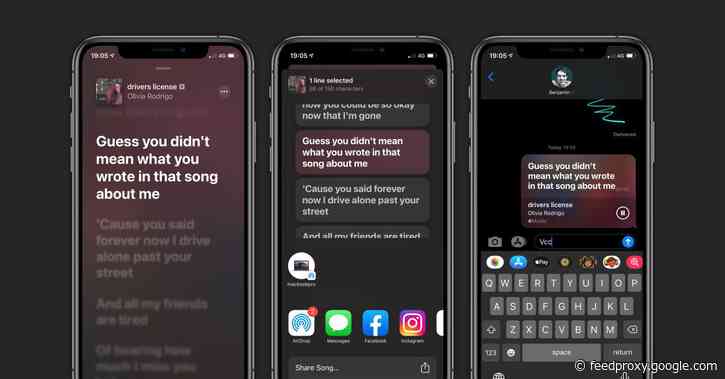 iOS 14.5 lets you share lyrics straight from Apple Music; here’s how