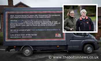 Bolton man greeted with messages of love on van