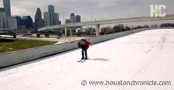 Video footage of reader skiing the freeways of downtown Houston - Houston Chronicle
