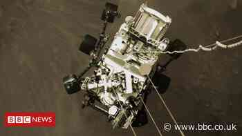 Mars landing: Photo shows Perseverance about to touch down