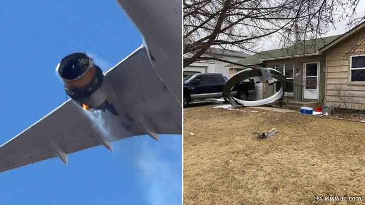 PLANE DEBRIS rain from the sky as United jet makes emergency landing in Denver with engine on FIRE (VIDEOS)