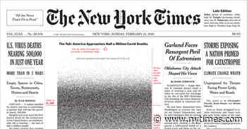New York Times Depicts Total Covid Death Toll on Front Page