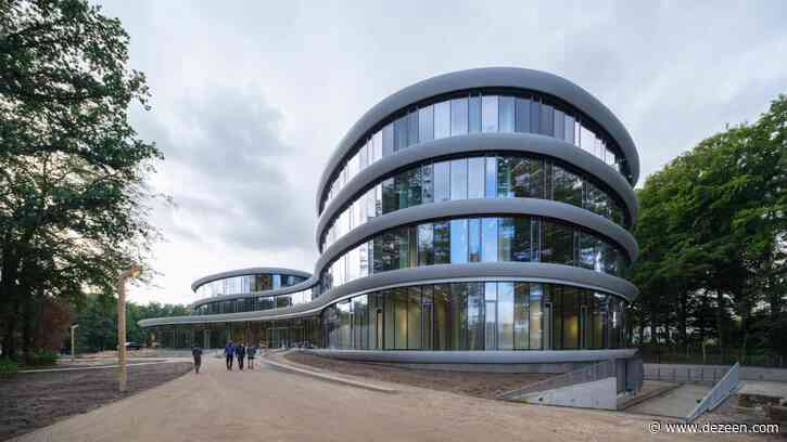 Triodos Bank is a reversible timber-framed office nestled in Dutch woodland