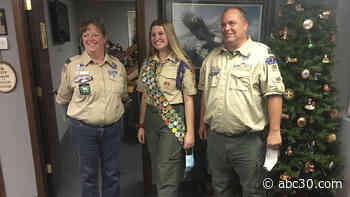 Boy Scouts celebrate the first group of female Eagle Scouts