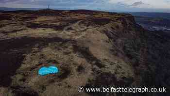 Blue heart placed on Cave Hill in memory of Noah Donohoe