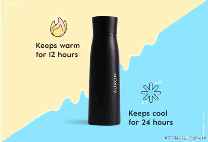 Auron self cleaning, water purifying, smart water bottle from $64