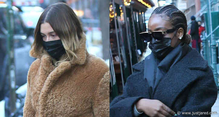 Hailey Bieber Meets Up with Justine Skye for Lunch in NYC