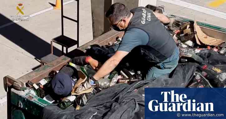 Spanish police rescue migrants hidden in waste containers – video