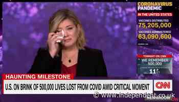 CNN host cries as she reports 500k US deaths from Covid