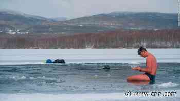 Czech free-diver breaks ice-swim world record