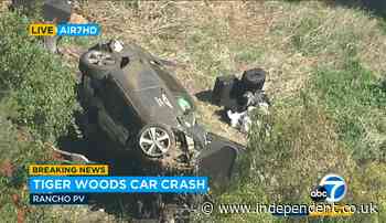 Tiger Woods car crash – live: Golfer has surgery after suffering multiple leg injuries in car accident
