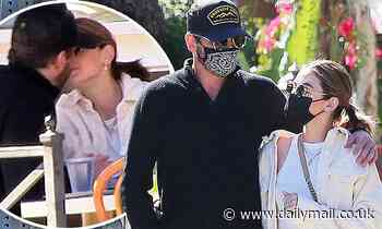Lucy Hale, 31, is pictured kissing Riverdale star Skeet Ulrich, 51