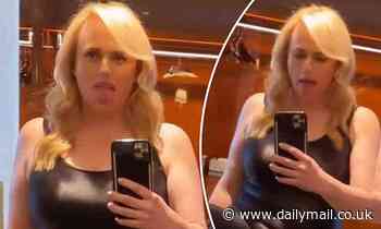 Rebel Wilson shows off her incredible weight loss in a leather catsuit