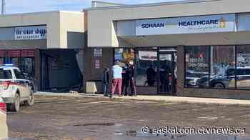 Vehicle smashes through front entrance of Saskatoon business - CTV News Saskatoon
