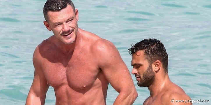Luke Evans Shows Off His Buff Bod at the Beach With a Friend in Miami
