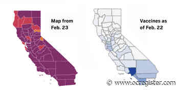 Coronavirus: California vaccination totals and each county tier level as of Feb. 23 - OCRegister
