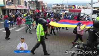 Marcha del Movimiento Indígena llegó a los exteriores del CNE en Quito - tvc.com.ec