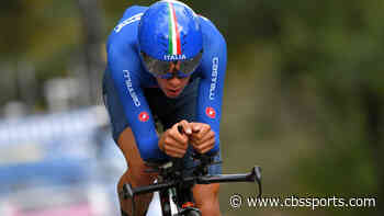 Pro cyclist Antonio Tiberi crashes at finish line while going 30 mph in bizarre accident