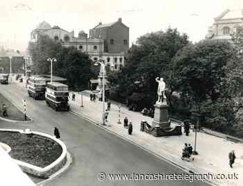Blackburn's famous statues standing side by side on Boulevard