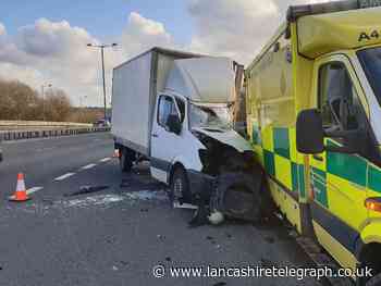 Shocking photos show van damage following motorway crash