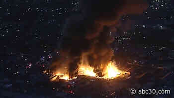 WATCH: Firefighters battling massive structure fire in Compton