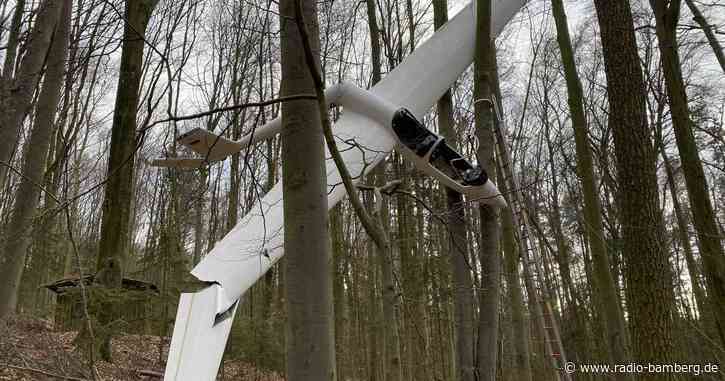 Segelflugzeug stürzt ab und bleibt in Baumkrone hängen!