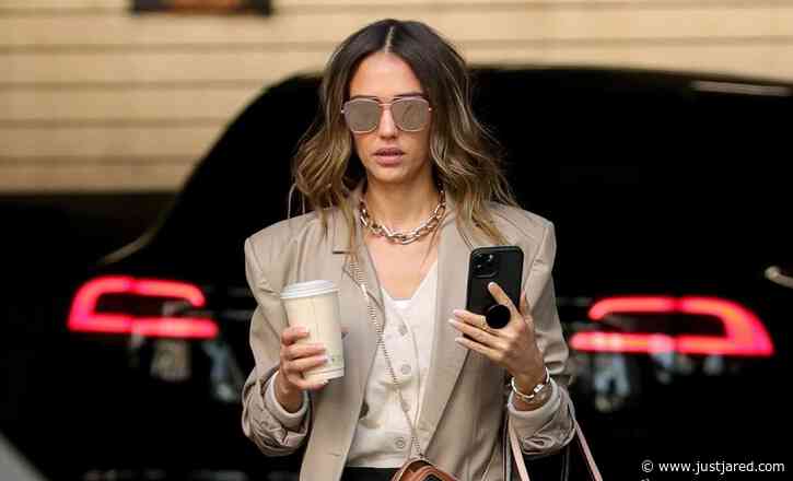 Jessica Alba Makes a Mid-Week Stop at Her Office