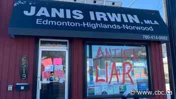 Opposition MLA office vandalized with 'Antifa Liar' tag