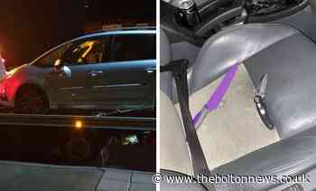 Police share pictures of seized cars in Leigh and image of 2 knives on car seat