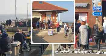 Crowds flock to Hornsea as visitors make the most of fine weather