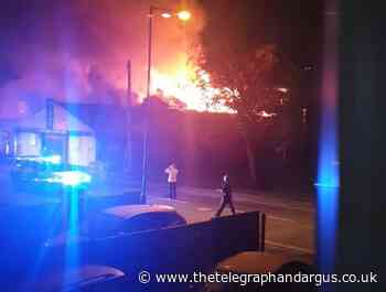 Fire crews remain at old bingo hall in Dudley Hill Road, Undercliffe | Bradford Telegraph and Argus - Bradford Telegraph and Argus