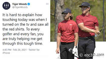 Tiger Woods, in 1st public comment, tweets appreciation for tributes