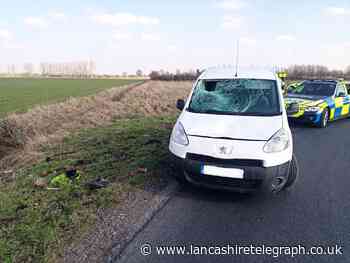 Drug arrest after van driver collided head on with cyclist