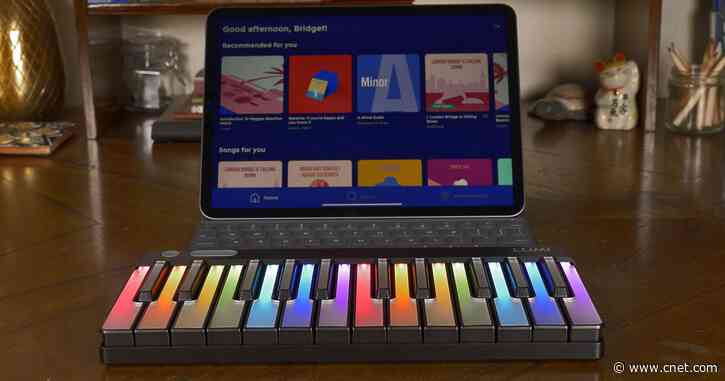 This rainbow keyboard teaches you music with games video     - CNET