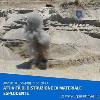 Solofra, attività di distruzione di materiale esplodente - https://www.irpiniatimes.it