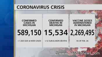 Michigan Health Officials Report 1569 New Coronavirus Cases, 12 Deaths - 9 & 10 News - 9&10 News