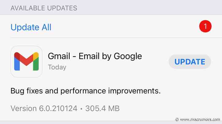 Gmail for iOS Updated for the First Time in Three Months