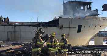 Freighter from 1903 catches fire in Duluth harbor