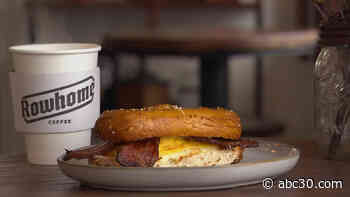 People are lining up for these Rowhome Coffee pretzel Sandwiches!